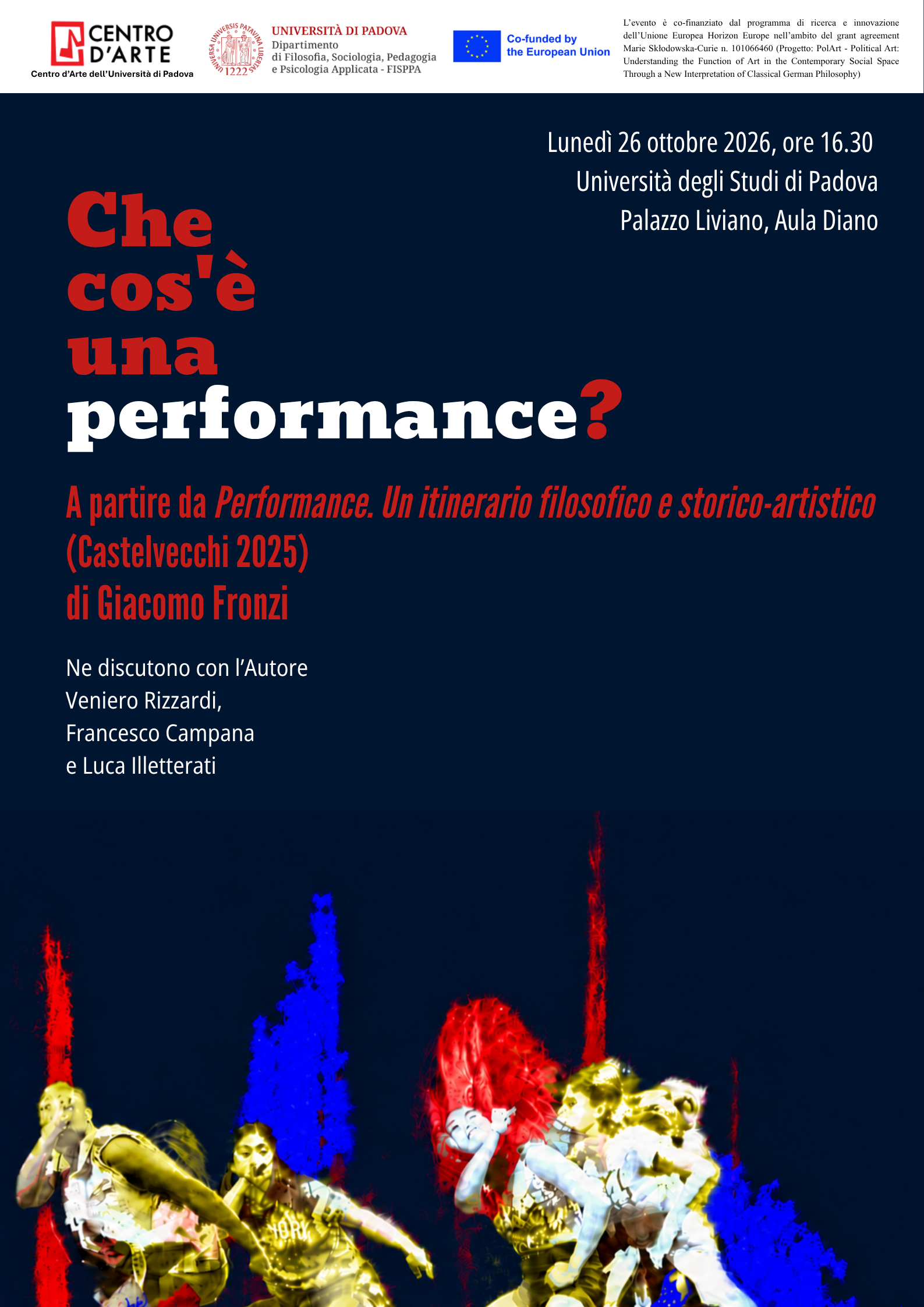 Che cos’è una performance? A partire da ‘Performance. Un itinerario filosofico e storico-artistico’  (Castelvecchi 2025)  di Giacomo Fronzi (October 26, 2026, Padua)